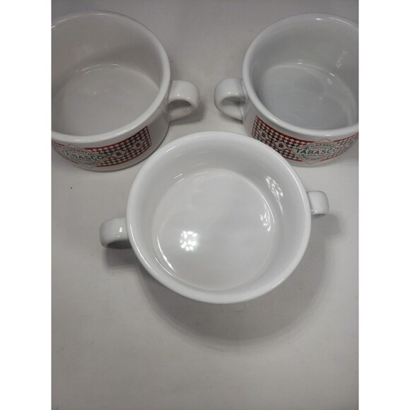Tabasco Logo Chili Soup Stoneware Bowls Set of 3 with Handles Southwest Graphics - Picture 6 of 15